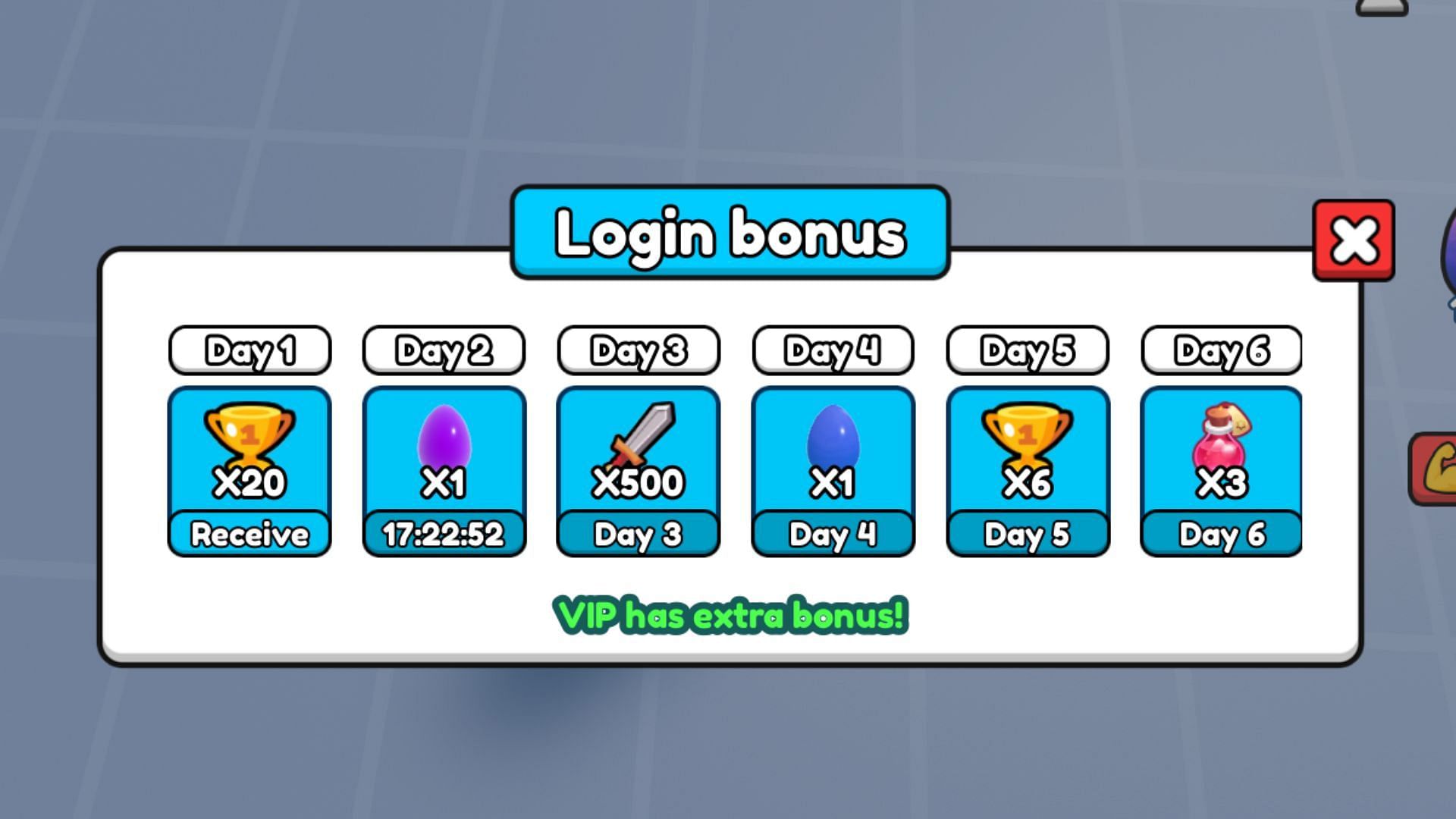 Get a daily bonus in Lift Everything By Effort (Image via Roblox)